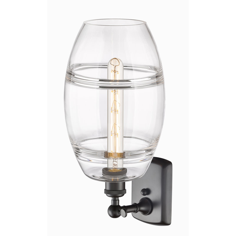 Bettylou Steel Armed Sconce, Clear, 10.88" H x 8" W x 8.13" D, Oil Rubbed Bronze