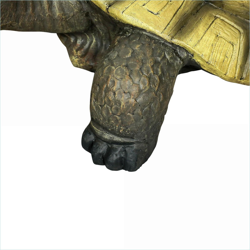 Statues de jardin | Sculpture de tortue réaliste de 34,2 po de hauteur pour porche de cour arrière | Ciment béton | Vert forêt