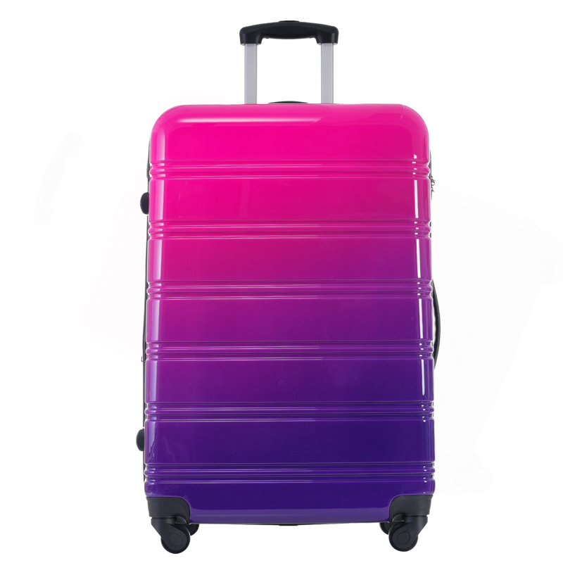 Valise extensible 3 pièces à roulettes Hardshell avec roulettes pivotantes et verrou TSA léger, Pink/Purple