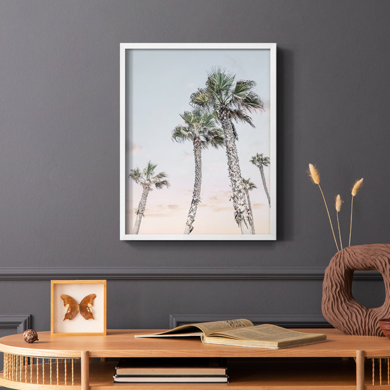 «Palms Up», reproduction encadrée - bois massif, Blanc, H 10 po x l 8 po
