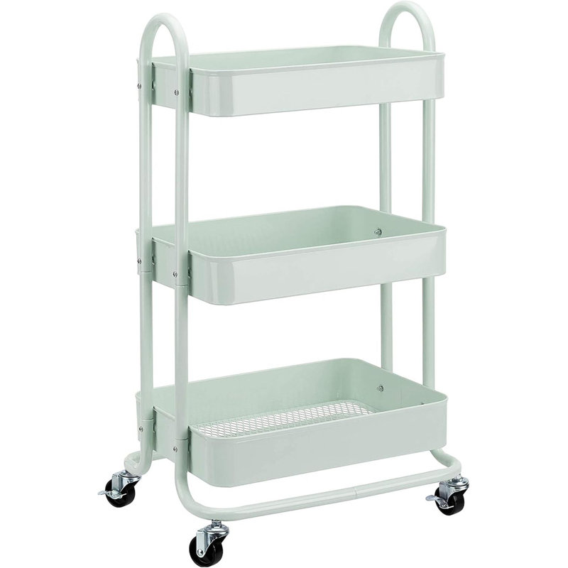 Basic three-layer metal rolling tool cart, storage container, multifunctional kitchen island cart
