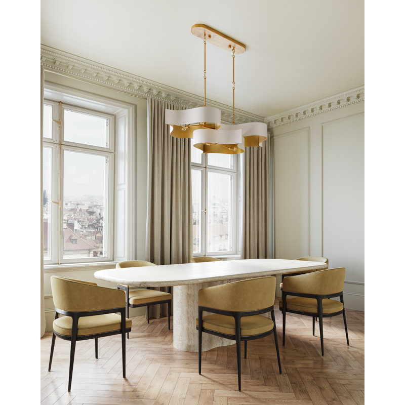 Grand Lotus 6 - Light Dimmable Geometric Chandelier, Sugar White
