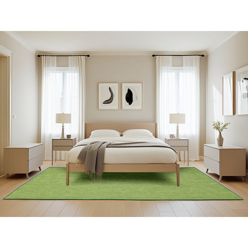 Tapis de zone vert contemporaine, Rectangle 5 pi 0 po x 8 pi 0 po