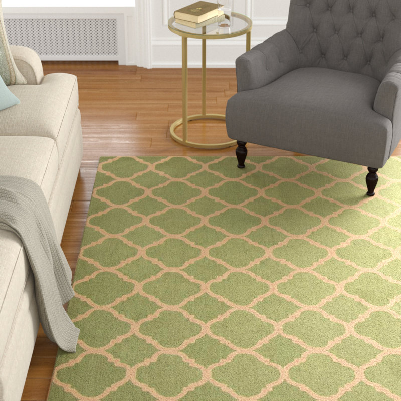 Tapis géométrique en coton crocheté à la main Fullerton, Rectangle 5 pi 6 po x 8 pi 6 po