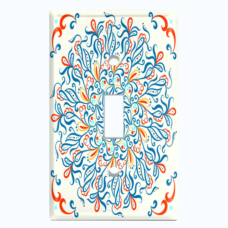 Patterned 1 - Gang Toggle Light Switch Standard Wall Plate