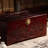 Hand-Carved Solid Wood Small Accent Trunk-112658633