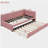 Storage sofa bed frame with a linen fabric cover, no bed panel.-1553691240