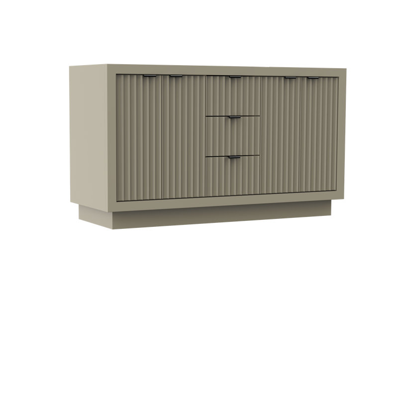 Lecrieú Double Bath Vanity, French Olive, 60", Matte Black