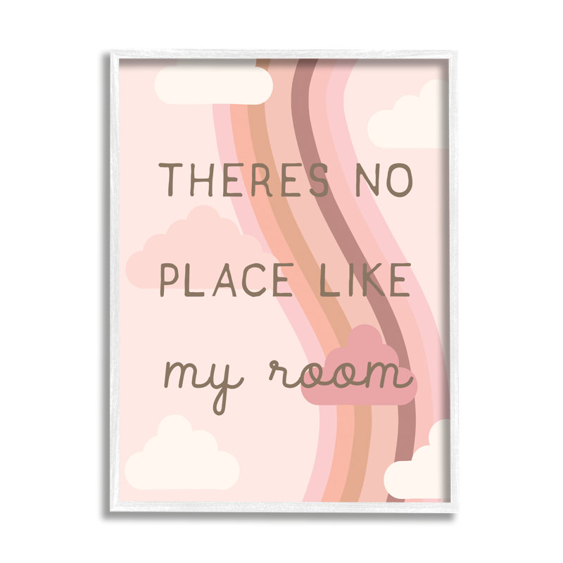 «Pastel Pink Clouds Room» par Lil 'Rue - Art textuel, H 14 po x l 11 po x P 1,5 po, Giclée encadrée blanc bord de mer