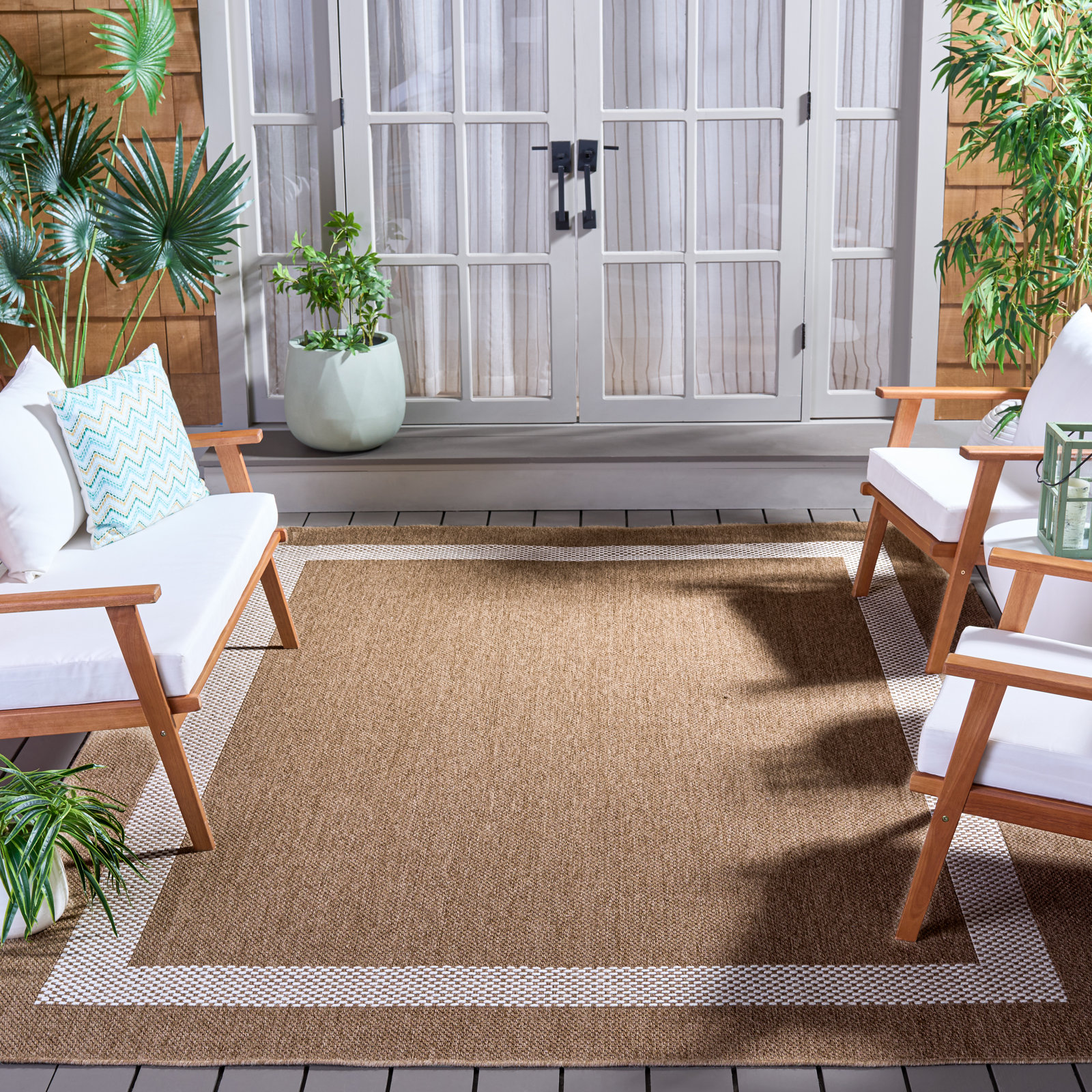 Geometric Outdoor Rug, Rectangle 8' x 10'
