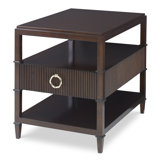 Reeded Solid Wood End Table