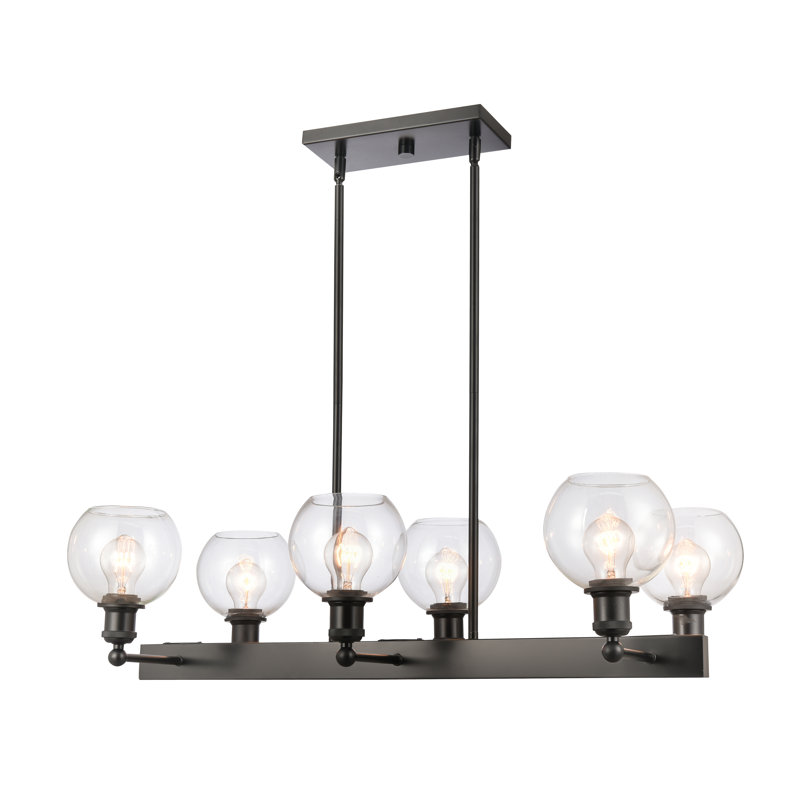 6 - Light Dimmable Linear Chandelier