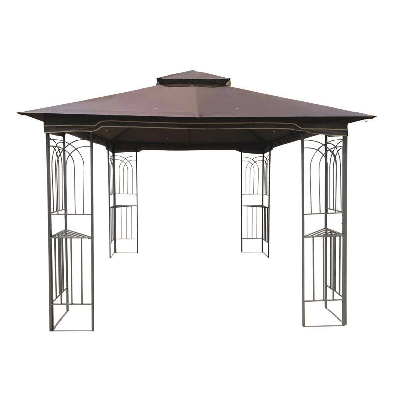 Outdoor Metal Patio Gazebo, Brown