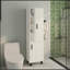 Armoire de rangement, 2 portes, 9 tablettes, 4 pieds, blanc