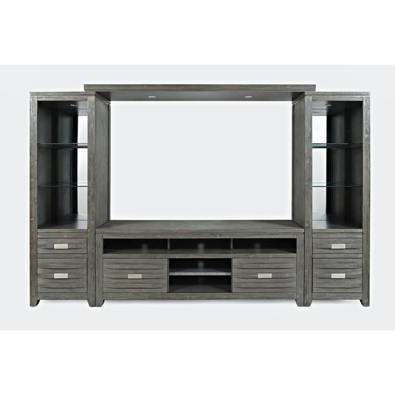 Cathye Unfinished Entertainment Center for TVs up to 70", Brushed Gray