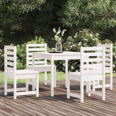 Dunnavant 4 - Person Pine Solid Wood Patio Dining Set
