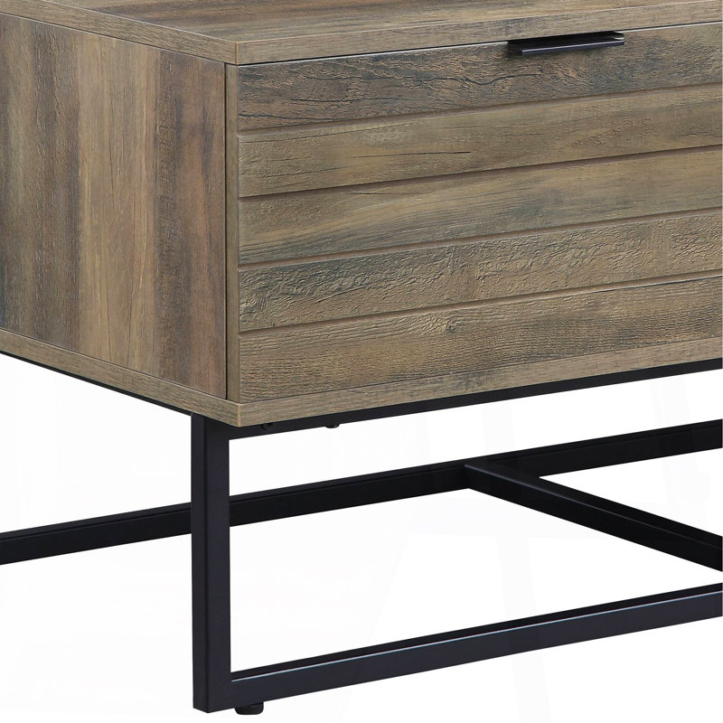Rustic Oak & Black Finish Coffee Table