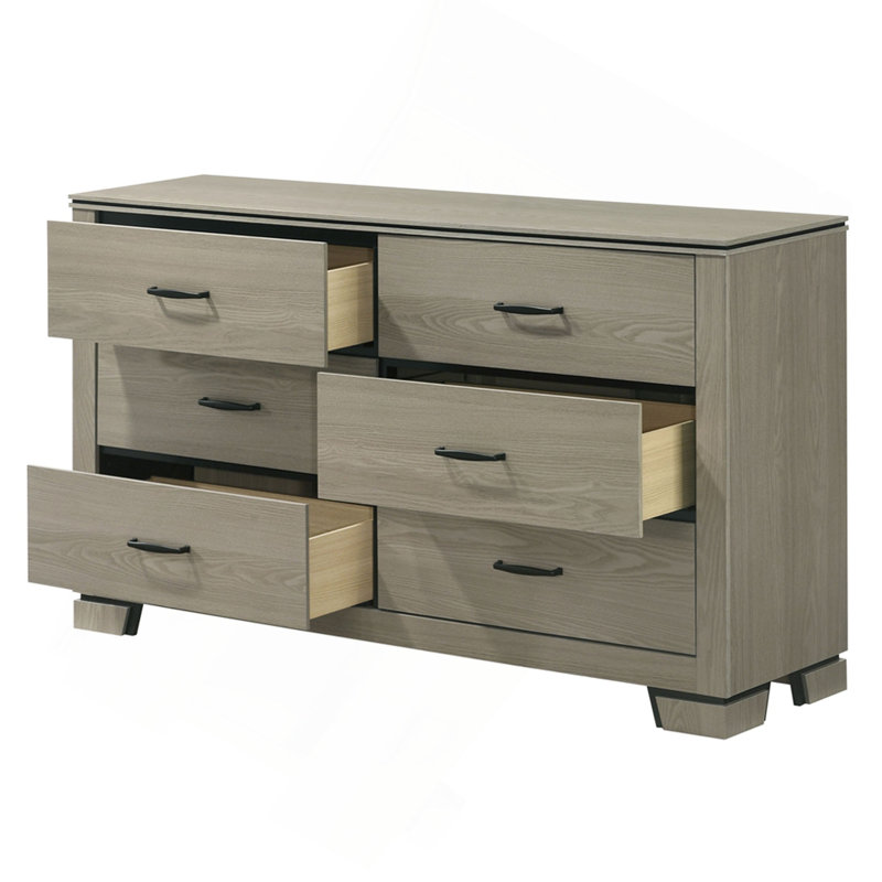 Mobilier de chambre à coucher moderne et élégant à 6 tiroirs avec commode de rangement à 6 tiroirs