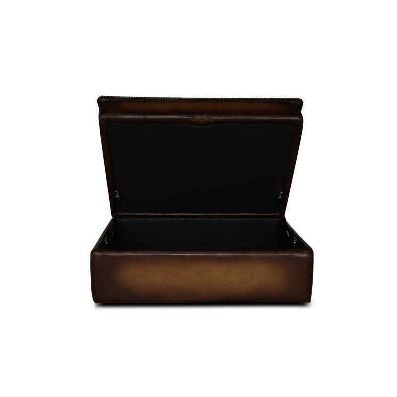 Urban Cowboy Leather Ottoman, Polo (Maestro Artisano), Espresso