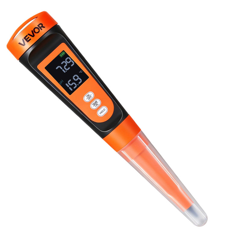 Food pH Meter, 0-14 pH Range, IP68 Waterproof Probe, Pocket Tester Kit with Automatic Temperature Compensation, Calibration Powder Packets, Easy to Read, for Food Fermentation, Dough, Meat