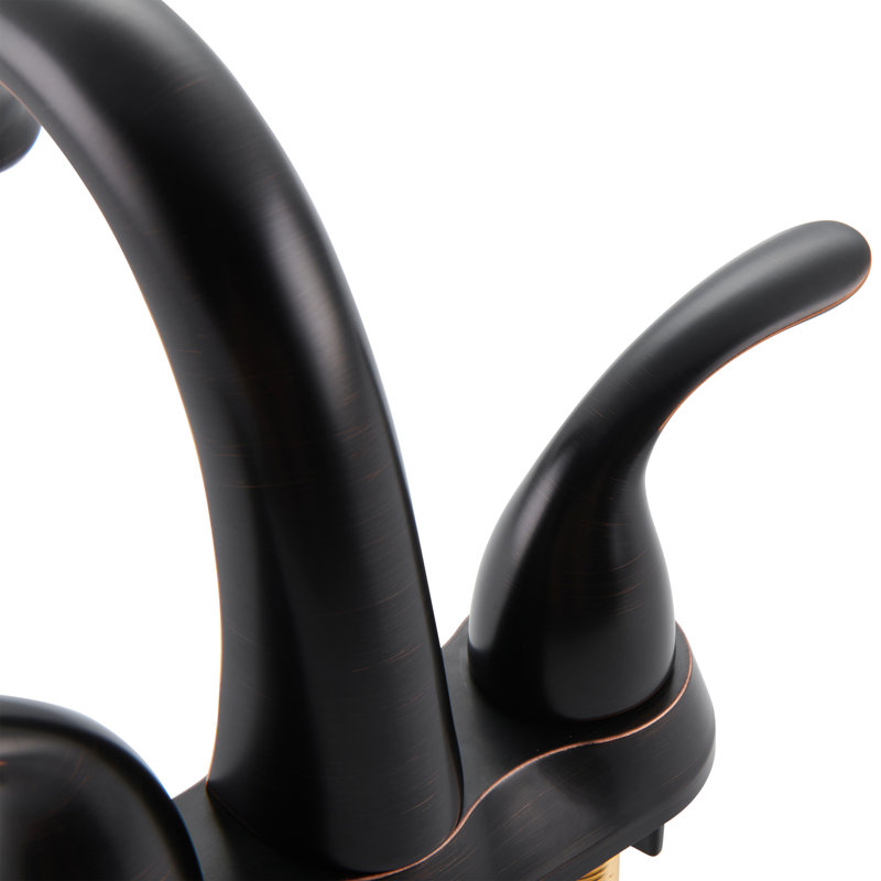 2 Handle Bathroom Faucet with Drain, Oil Rubbed Bronze