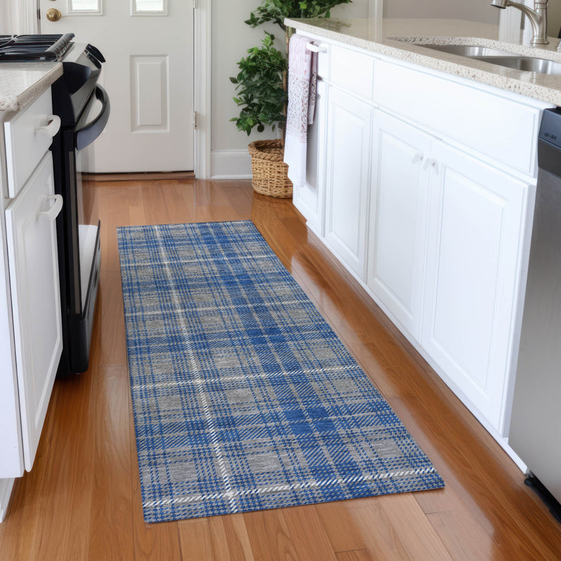 Tapis gris intérieur / extérieur lavable à la machine Chayden ACN993, Tapis de couloir 2 pi 3 po x 7 pi 6 po