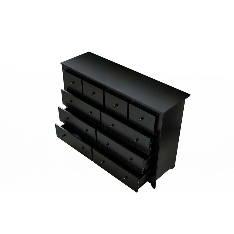 Commode 10 tiroirs pour chambre à coucher, Noir