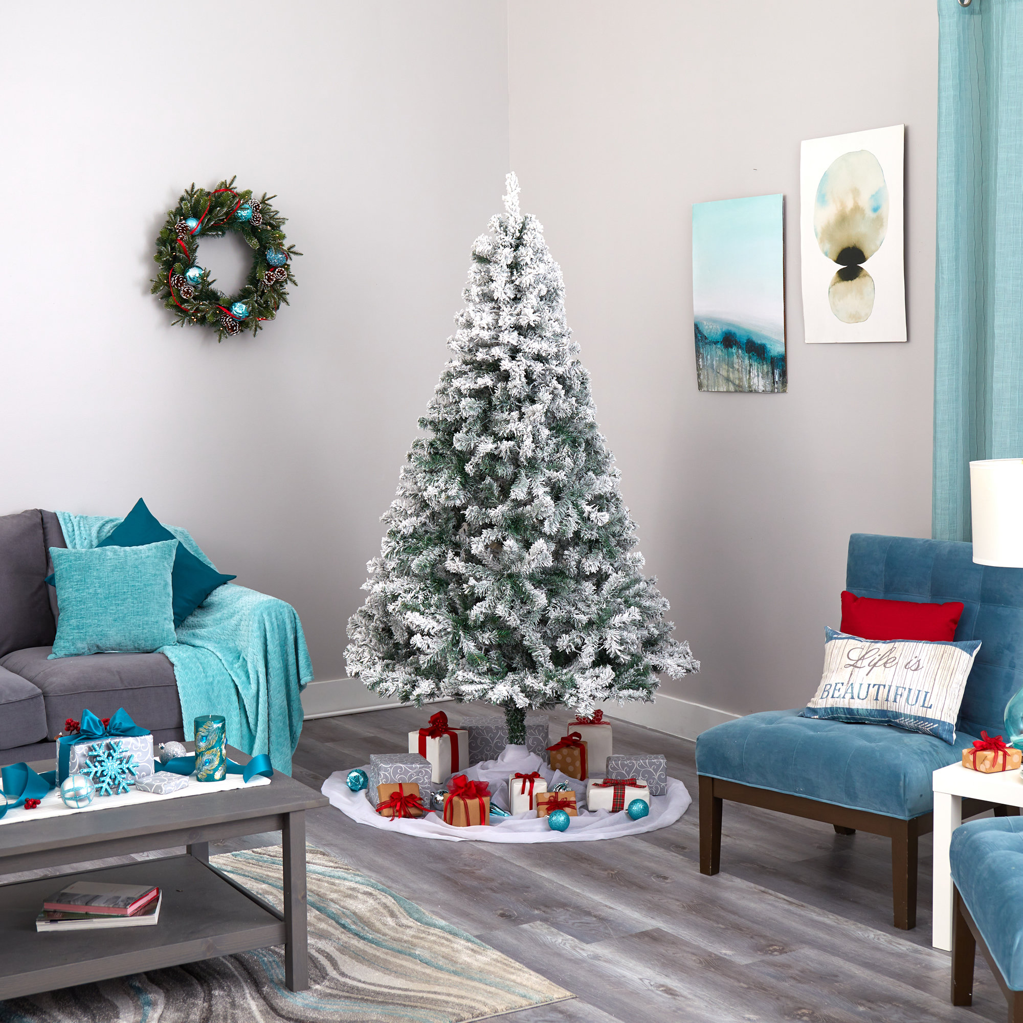Artificial Spruce Christmas Tree, 7' H