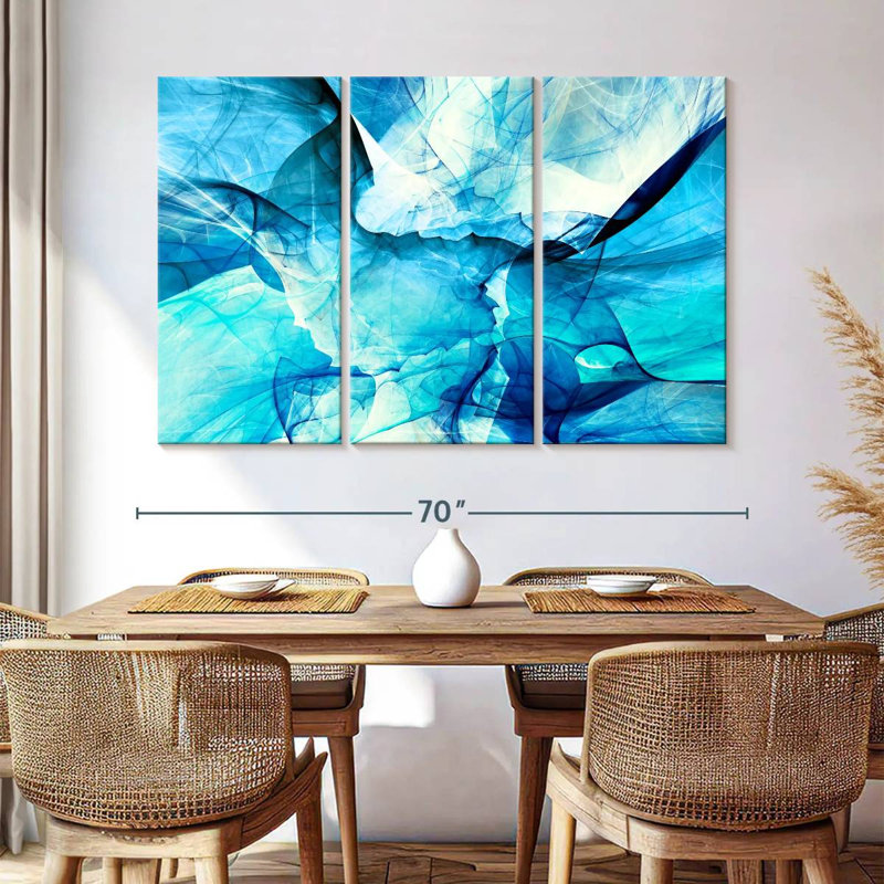 Avery Blue Blurs Abstract, 42" H x 65" W