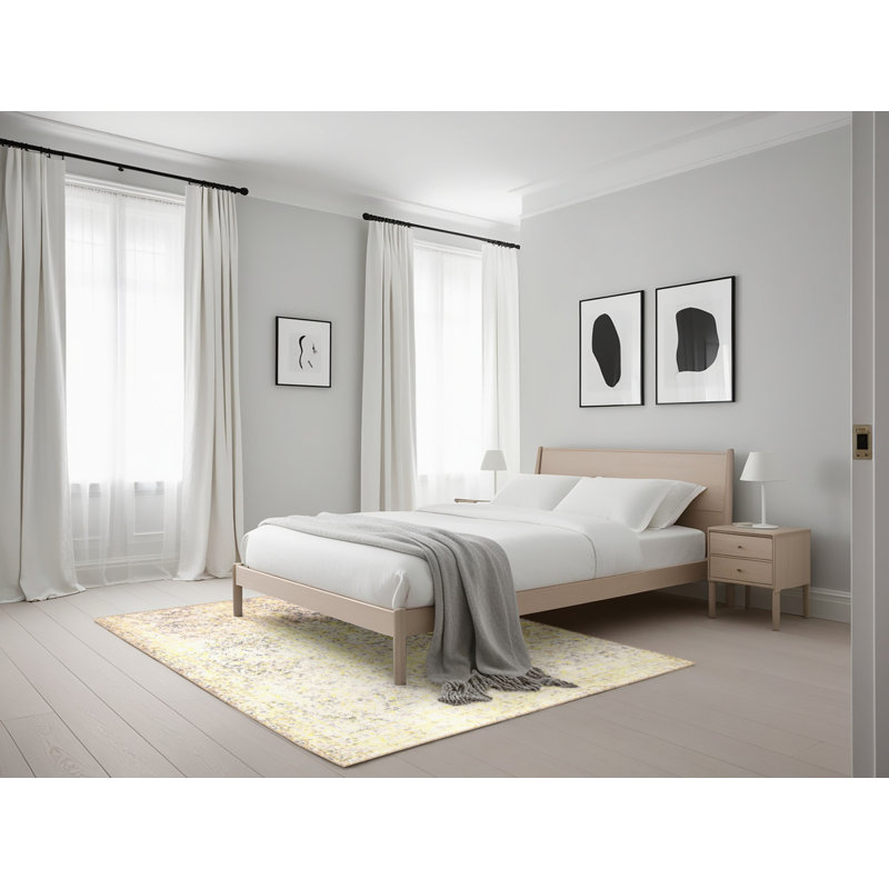 Tapis beige traditionnel/rose pâle Wylo, Rectangle 5 pi x 7 pi