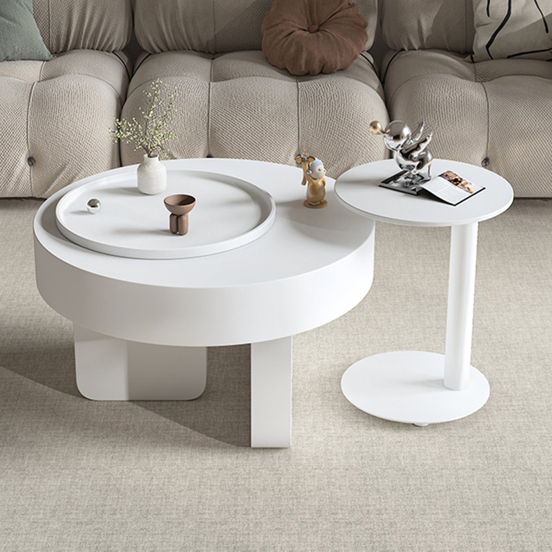 Table basse moderne de style crème, H 15,74 po x L 27,55 po x l 27,55 po