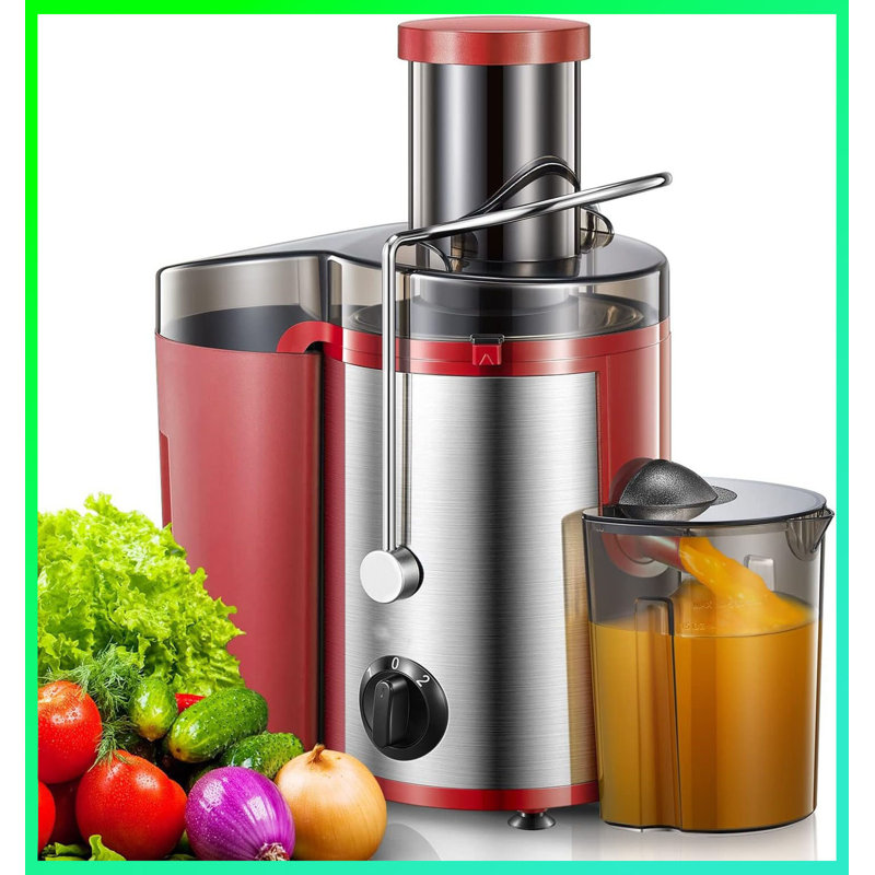 500W Centrifugal Juicer Machine – Wide 3” Feed Chute For Fruits & Vegetables, Easy To Clean, BPA-Free Stainless Steel Extractor