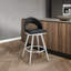 Tabouret de bar ou de bar pivotant Charlotte en similicuir et métal-371545417-371545418