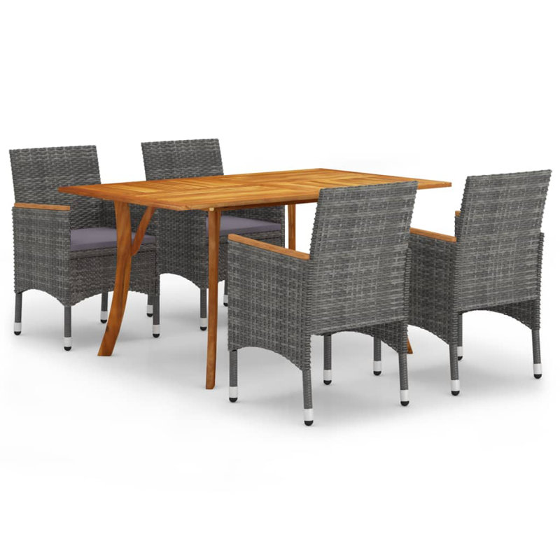 Vidaxl Dining Set Grey, Dark Grey, Dark Gray, Gray