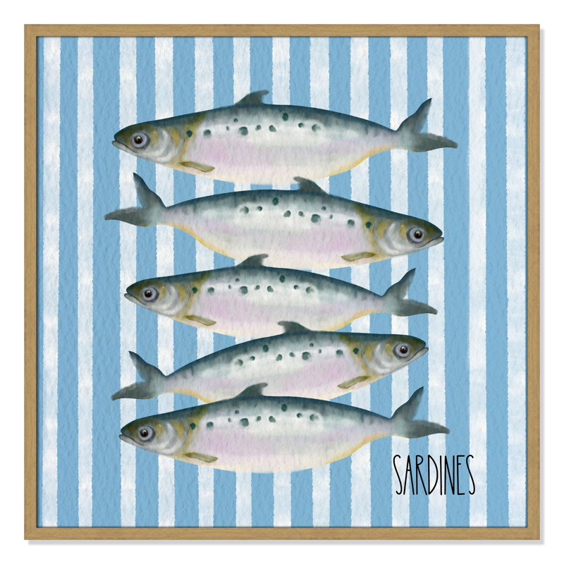 Sardines Print by Matthew Piotrowicz, 27.5'' W x 27.5'' H, Natural Woodgrain, Framed Print