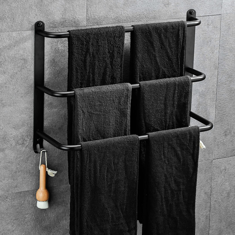 Kandra 40cm 3 Towel Bar, Black