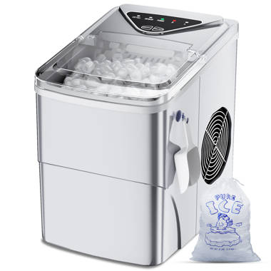 Zulay Kitchen Soft Ice Maker with Water Line Hook Up - Pebble Ice Makers  Countertop Stainless Steel 