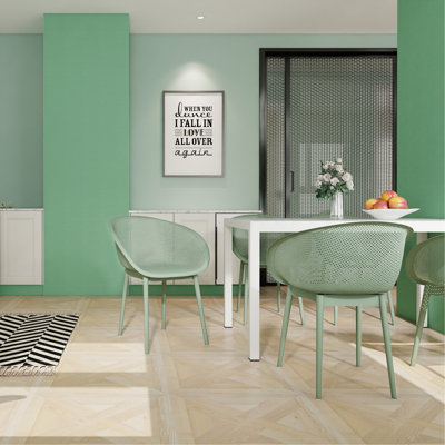 Ensemble de 2 chaises longues modernes - Plastique PP intérieur / extérieur toutes saisons, léger pour patio, plage, salon