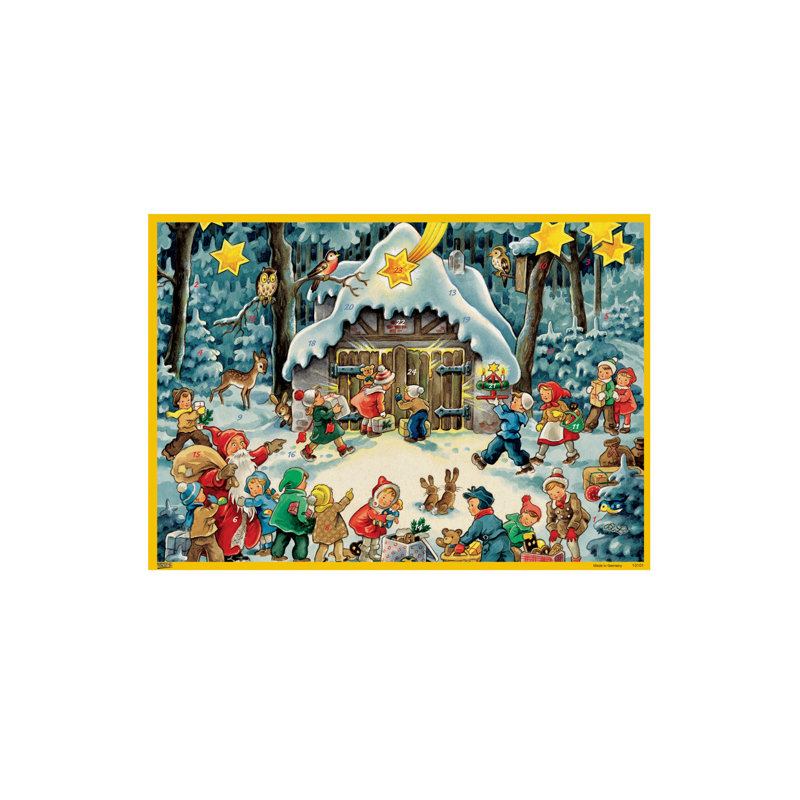 Calendrier de père noël avec enfants paillettes