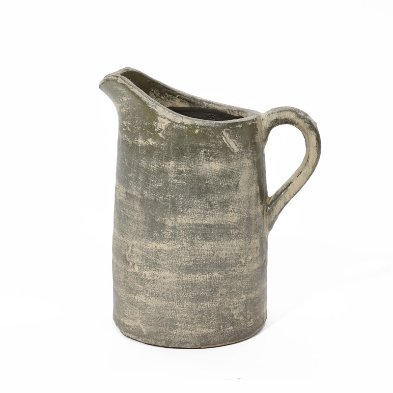 8.7" H Handmade Rustic Terracotta Decorative Vase