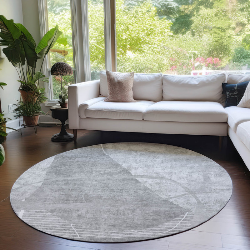 Tapis d'entrée / extérieur antidérapant Cecelio, Rond 8 pi