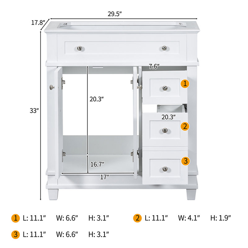 Single Bathroom Vanity without Top