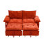 Canapé-lit convertible en velours orange avec matelas
