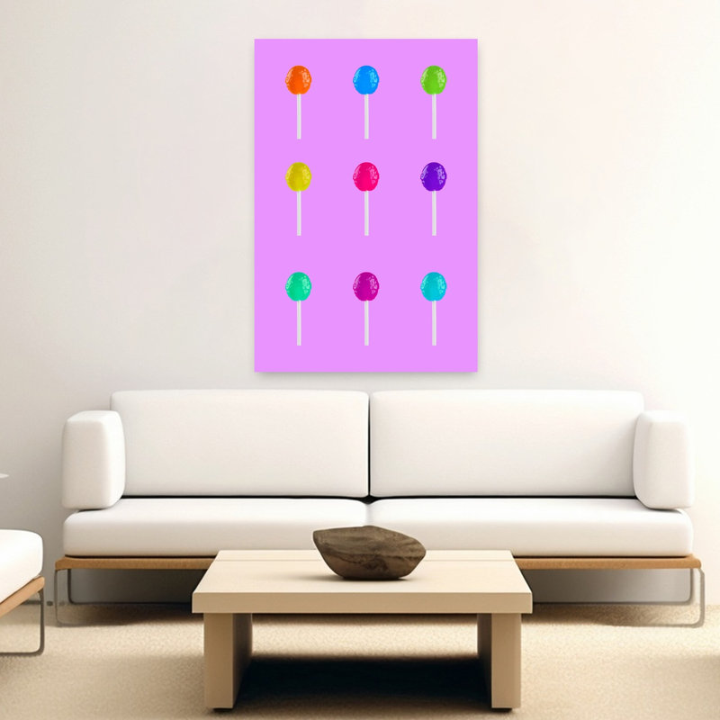 Impression d'art mural géométrique «Lollipops Rainbow Grid», 60" H x 40" W