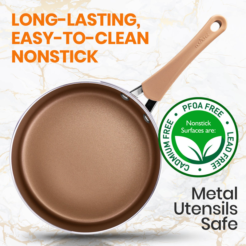 NutriChef 2.5 Quarts Non-Stick Aluminum Stock Pot