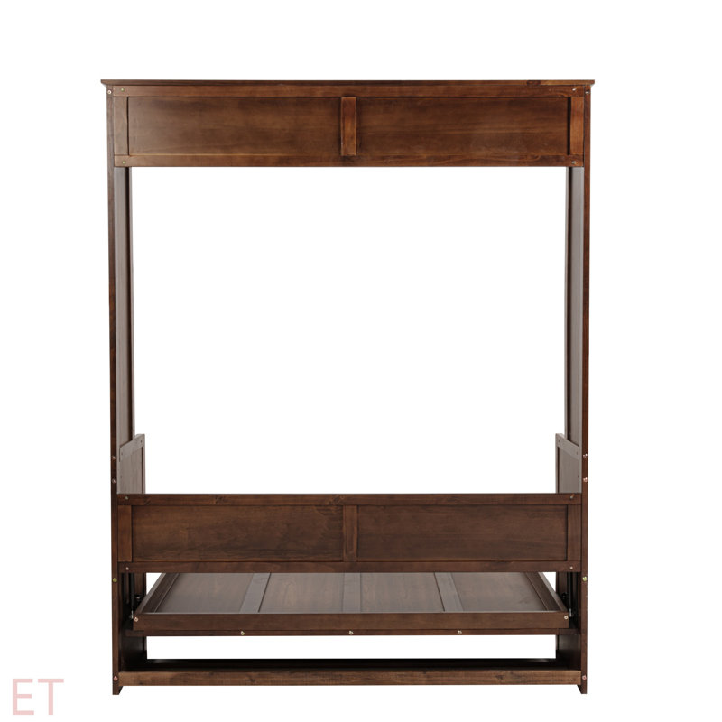 Queen Size Wood Murphy Bed, Space-Saving Hidden Wall Bed, Wall Bed Cabinet, With Gas Struts
