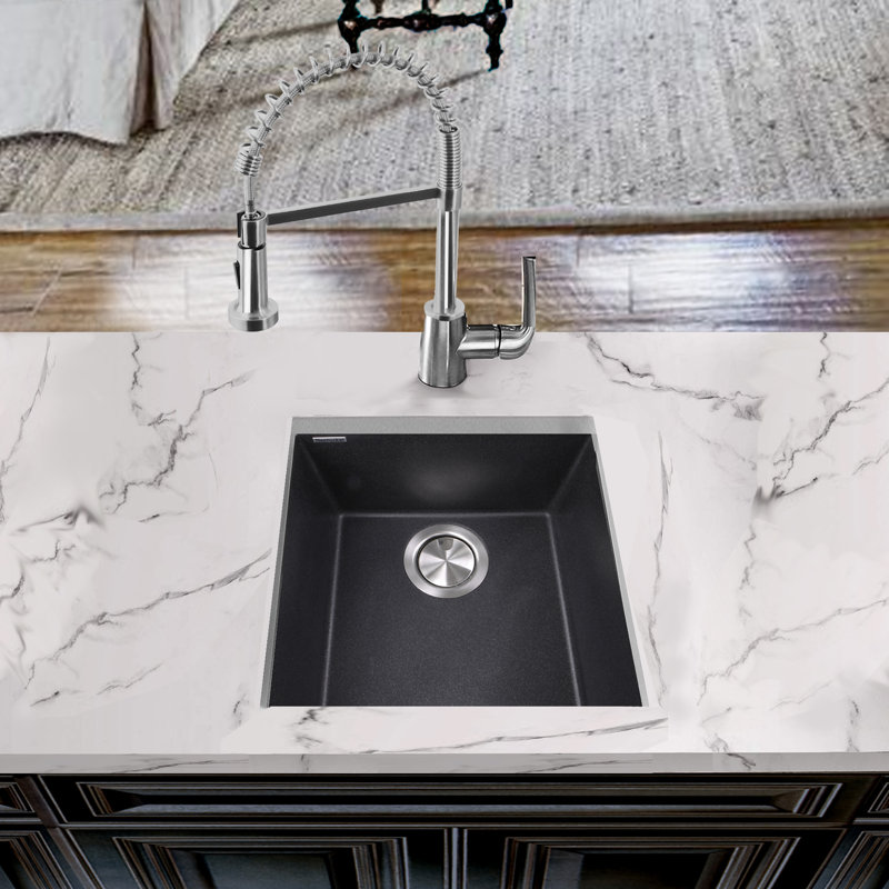 Plymouth 17'' L Single Basin Kitchen Sink, Black