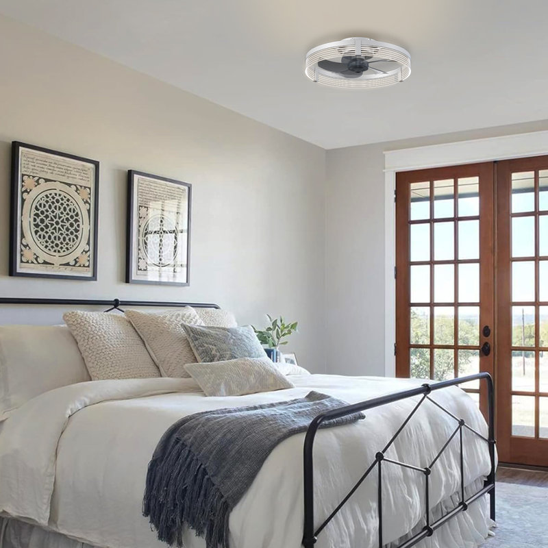 Ventilateur de plafond encastré à intensité variable avec lumières DEL Kordae, 20", Blanc