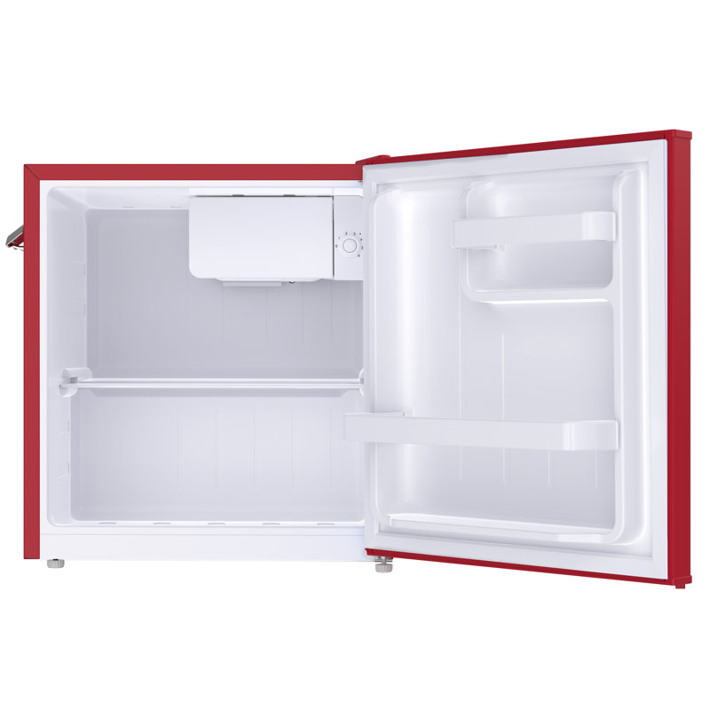 Frigidaire 1.6 Cu. Ft. Retro Compact Fridge with Chiller, Countertop Fridge with Built-In Bottle Opener, Red
