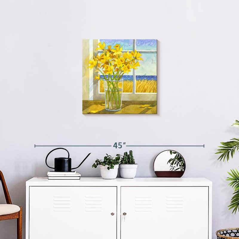 Jonquilles Harnek dans la fenêtre, H 20 po x l 20 po